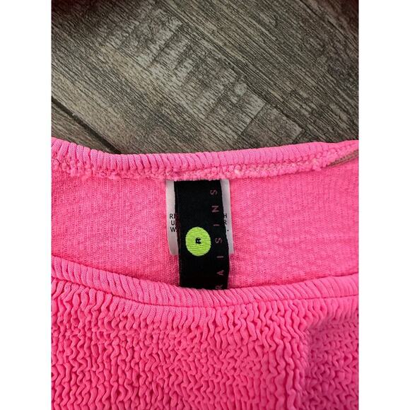 Vintage 80s Raisins Pink High Waist Summer Swimsuit Bikini Set Size L(9-11) - Picture 2 of 6